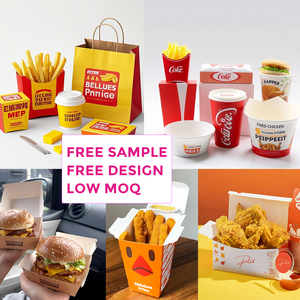 Scatola di Carta Monouso per Alimenti OEM all'Ingrosso per Asporto, Confezione per Shawarma, Patatine Fritte, Insalata, Fast Food con Scomparto per Salsa - Product Image 6