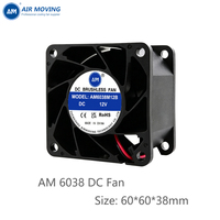 Ventilateur axial DC à commande PWM avec deux roulements à billes AM6038M12B 60x60x38mm pour châssis de serveur, onduleur