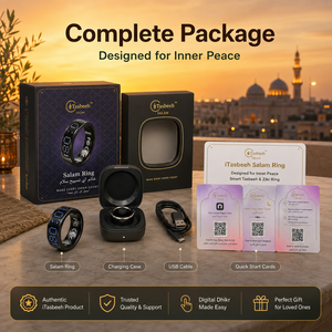 Anillo Inteligente iTasbeeh Salam Musulmán con Contador de Zikr, Soporte para Oración, Dirección Qibla, Seguimiento de Bienestar y Caja de Regalo - Product Image 5