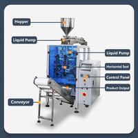 Machine d'emballage verticale automatique avec fonctions d'étiquetage et d'emballage, idéale pour les petites entreprises, sachets plastiques aseptiques de qualité alimentaire pour yaourt