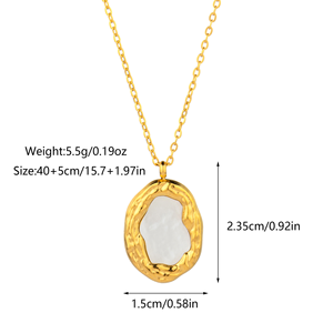 2025 модное Позолоченное колье из нержавеющей стали с длинной цепочкой, Необычное Ожерелье с кулоном из морской раковины для женщин - Product Image 2