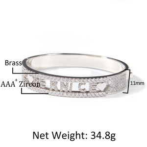 Cá Nhân Ban Đầu Leeter Bangles Phụ Nữ Người Đàn Ông Đồ Trang Sức Tùy Chỉnh Tên Trượt Thư Quyến Rũ Bangle Ổn Định Clasp Vòng Đeo Tay Trái Tim - Product Image 6