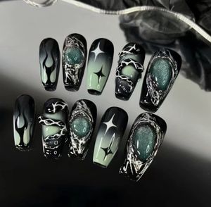 Alta calidad al por mayor 24 unids/caja Prensa en uñas precio <span class=keywords><strong>bailarina</strong></span> ataúd almendra puntiaguda cubierta completa uñas artificiales falsas - Product Image 6