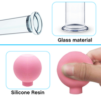 Ensemble de 4 ventouses anti-cellulite pour massage du visage, ventouses faciales, ensemble de ventouses en verre de silicone, thérapie par ventouses simple