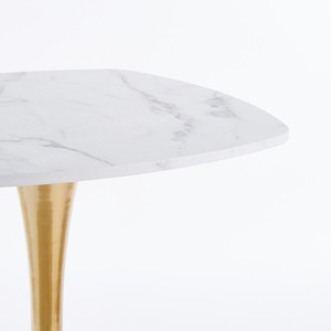 Square Dining <b>Table</b> Marble Top Golden Metal Frame Modern Design Home Furniture 2-4 Persons <b>Small</b> Space Apartment - Product Image 6