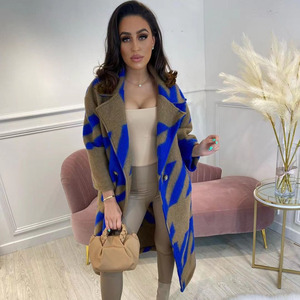 Sconto vendita autunno inverno cappotto lungo di lana per <span class=keywords><strong>donna</strong></span> giacca soprabito stampata - Product Image 2