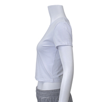 À la mode personnalisé à manches courtes 100% coton haut court Femme en gros col rond Y2k haut court dames t-shirt