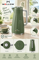 Carafe à café isotherme moderne OEM 1,0 L en PP noir mat avec intérieur en verre et poignée chromée angulaire pour hôtel