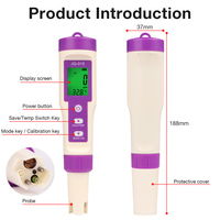 Analyseur de qualité de l'eau numérique JQ015 pour chlore résiduel, pH/TDS/EC/S.G/H2/Temp/Sel/M CL2 ORP pour piscine et spa