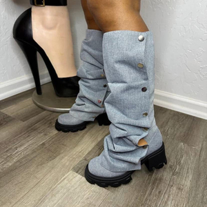 Botas De Knee HIgh Newest Sepatu Stiletto Heel Ladies Fashion <b>Boots</b> for Woman - Product Image 6