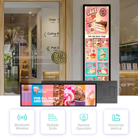 Layar LCD Digital Indoor 58,4 inci untuk Restoran Kantin, Rak Supermarket Kustom, Layar LCD Bar Terentang untuk Iklan