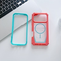 Coque de téléphone magnétique robuste pour iPhone 17 18 Pro Max, antichoc, texture irisée, pare-chocs translucide