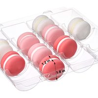 Boîtes en plastique transparentes avec insert blister pour emballage de biscuits boîte-cadeau présentoir de pâtisserie macaron chocolat personnalisé