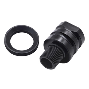 5/8" UNF Female to 1/2" UNF Male Reducer <b>Adapter</b>, Steel Black, Includes 1/2" Crush Washer <b>Universal</b> Thread Protector Converter - Product Image 2