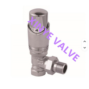 Válvula de <span class=keywords><strong>radiador</strong></span> termostática del Reino Unido en ángulo antracita cromada de fábrica Yuhuan con escudo de bloqueo automático para toalleros de calefacción del hogar - Product Image 1