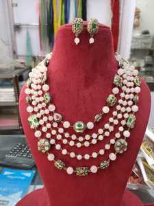 Nouveaux bijoux indiens perles longue pierre de verre goutte Mala haute qualité verre multicolore perles à la main produit en vrac collier - Product Image 5