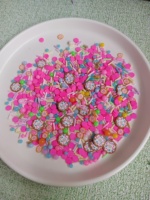 Vente en gros de 500 g de paillettes colorées pour bonbons, paillettes en argile polymère pour donuts, pour slime, décorations DIY