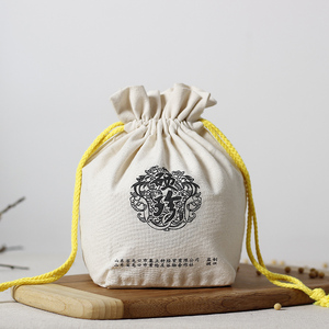 Custom Logo Square Bottom Recyclable Eco-Friendly Jewelry Gift <b>Bags</b> Small Cloth Canvas Drawstring Dust <b>Bag</b> Cartoon <b>Folding</b> Style - Product Image 5