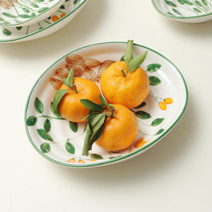 Tigela Oval de Cerâmica Pintada à Mão Kutana <span class=keywords><strong>Ware</strong></span>, Estilo Japonês, com Design Auspicioso de Lingote, Segura para Micro-ondas, para Petiscos e Plantas - Product Image 5