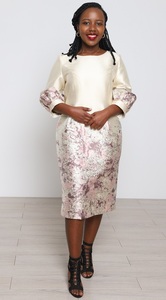 Robe d'église américaine en brocart de haute qualité OEM, grande taille, pour femme élégante - Product Image 2