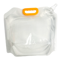 Logo personnalisé extérieur Transparent 1 gallon liquide bec poche usine-pliable en plastique poignée Portable pour eau minérale bière