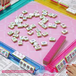Jeu <span class=keywords><strong>de</strong></span> tuiles <span class=keywords><strong>de</strong></span> Mahjong américain en acrylique rose, motif floral <span class=keywords><strong>de</strong></span> <span class=keywords><strong>jardin</strong></span>, <span class=keywords><strong>de</strong></span> luxe, portable, en stock directement <span class=keywords><strong>de</strong></span> l'usine, idéal comme cadeau - Product Image 2