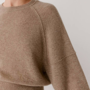 Elegante abbigliamento donna 100% Cashmere lavorato a <span class=keywords><strong>maglia</strong></span> girocollo femminile puro Cashmere maglione donna maglione lavorato a <span class=keywords><strong>maglia</strong></span> un pezzo maglione - Product Image 2