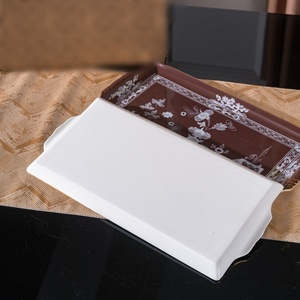 Lot de 2 assiettes carrées américaines – Nouveau design pour vaisselle de mariage, dîner et cadeaux - Product Image 5