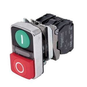Interruptor de Botón Pulsador de Doble Cabezal 1NO 1NC 24V IP67 IP66 22mm - Product Image 1
