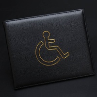 Portefeuille d'organisation de stockage de porte-badge handicapé en cuir PU avec logo personnalisé de haute qualité