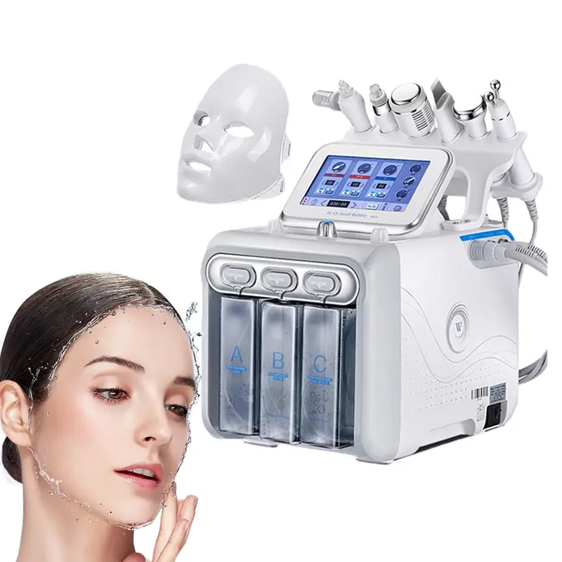 Melhor efeito 7 em 1 máquina facial hidrodermoabrasão microdermoabrasão hidrofaciais máquina hidro facial máquina