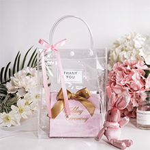 방수 명확한 아름다움 여행 <span class=keywords><strong>Pvc</strong></span> 휴대용 선물 가방 웨딩 선물 가방 재사용 가능한 사용자 정의 로고 투명 - Product Image 5