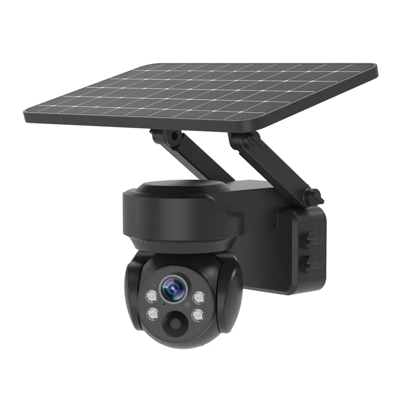 Caméra solaire dôme CCTV 3MP full HD PTZ 360 degrés à énergie solaire avec panneau solaire détachable de 3m