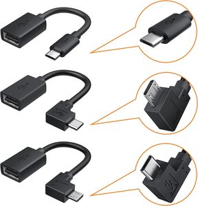 CableCreation - Paquete de 3 Cables OTG <span class=keywords><strong>Micro</strong></span> <span class=keywords><strong>USB</strong></span> a <span class=keywords><strong>USB</strong></span> 2.0 (Izquierda/Derecha/Recto) para Cámara y Computadora - Product Image 3