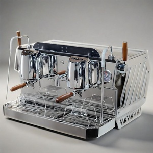 Máquina de Café Comercial de 2 Grupos para Cappuccino, Latte y Espresso con Espumador de Leche de 4 Orificios y Sistema de Preinfusión Profesional - Product Image 1