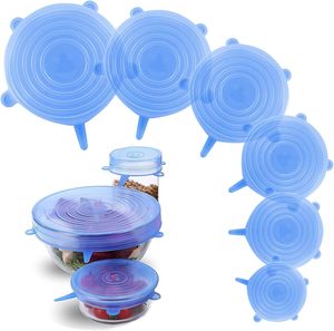 Tapas Elásticas de Silicona Reutilizables para Recipientes Redondos, Frascos y Tazas, Resistentes al Calor, Aptas para Lavavajillas, Accesorios de Cocina - Product Image 1
