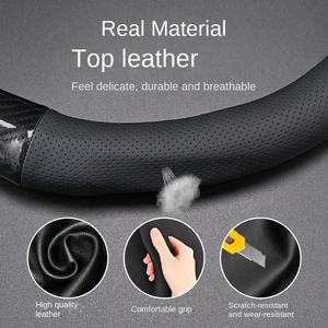 غطاء عجلة قيادة من الجلد الطبيعي الأصلي من ميتسوبيشي لسيارات L200 وأوتلاندر ويغ وجنكسوان وباجيرو وأتو كي فور سيزونز - Product Image 2