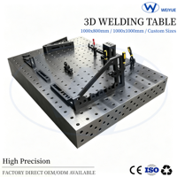 Banc de travail industriel en acier 3D soudé 1000x800x200mm, plateforme de précision robuste à haute capacité de charge pour la révision d'équipements