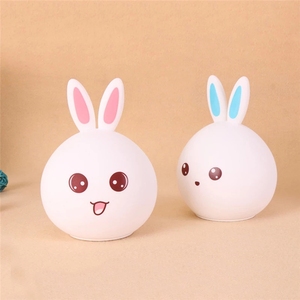 Lampe led en forme de <span class=keywords><strong>lapin</strong></span> avec capteur tactile, lumière changeante entre 7 couleurs, luminaire décoratif d'intérieur, idéal pour la chambre d'un bébé - Product Image 2