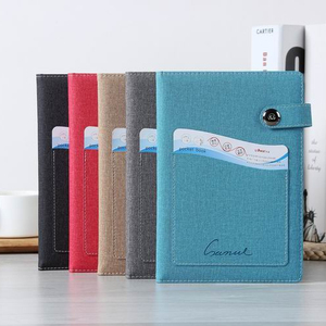 Tùy Chỉnh Logo A5 Linen PU Da Bìa Cứng Màu Be Notepad Tạp Chí Máy Tính Xách Tay Với Túi Điện Thoại Và Nam Châm Đóng Cửa - Product Image 6