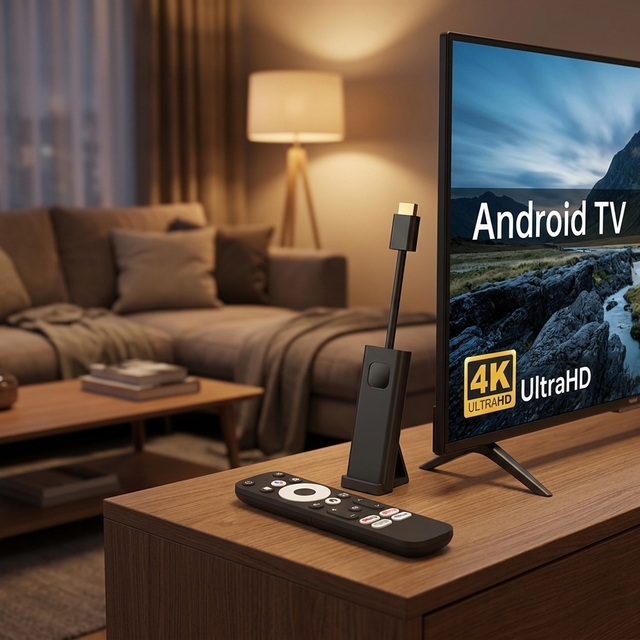 JUNUO Smart TV Stick Android 14.0 Amlogic S905Y4 Quad Core 4K UHD 2GB+16GB 2.4G/5G WiFi BT5.0 1-Year Warranty