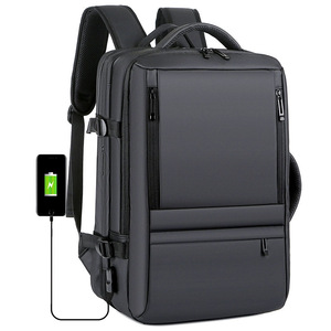 Expandable Waterproof Business Laptop Bag Large Capacity Simple Trendy Student Backpack Unisex Short Trip Travel Backpack
