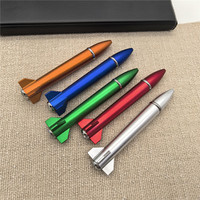 Stylo innovant en forme de fusée avec lumière LED, logo personnalisé imprimé, cadeau promotionnel de marque aéronautique, stylo à bille