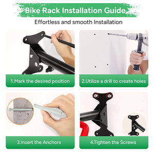 Jh-mech להעיף אביזרי אחסון למוסך או בית קומפקטי קיר עיצוב קל משקל הר אופניים - Product Image 6
