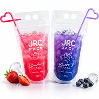 Poches Personnalisées Jetables en Plastique PE pour Jus, Boissons, Eau, Liquides Alimentaires avec Trou pour Paille