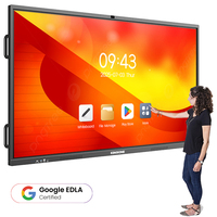 Tableau interactif intelligent KINGONE avec écran tactile LCD IPS 4K HDR ultra lumineux en verre trempé de 4 mm, Android 15