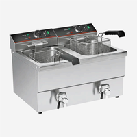 2025 Prix Offres Spéciales En Acier Inoxydable Friteuse Équipement De Cuisine Commerciale Double Réservoirs 12L Friteuse Électrique pour Restaurant