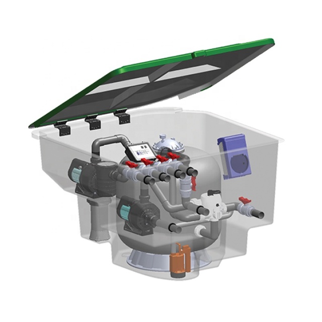 Emaux Swimming Pool Complete System with Sand Filter, Water Pump, Monitor, Salt and Chlorine Machine Light Controller