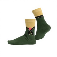 Chaussettes unisexes à motif de bouteille de vin, conçues et personnalisées par une équipe d'experts, en forme de boîte cadeau sur le thème de la nourriture, fabriquées en usine.