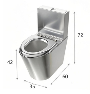 Hiện đại thép không gỉ một mảnh nhà vệ sinh P-trap <span class=keywords><strong>Made</strong></span> Trung Quốc cho đô thị nhà bệnh viện khách sạn nhà vệ sinh thiết kế bể nước bìa loại bỏ - Product Image 3